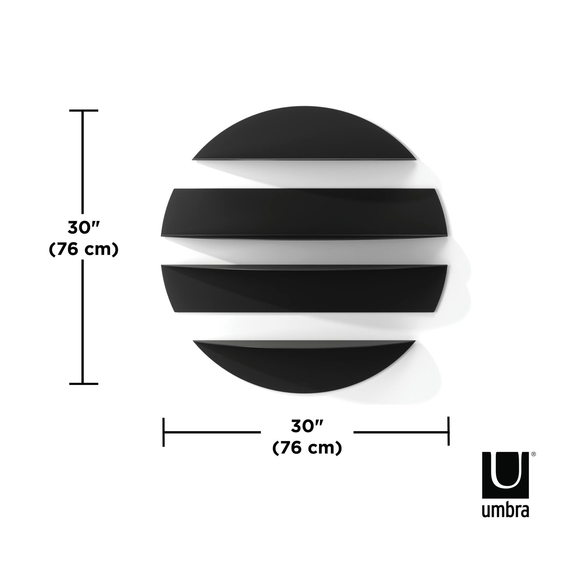 Umbra Black Solis 4 Piece Wall Shelves